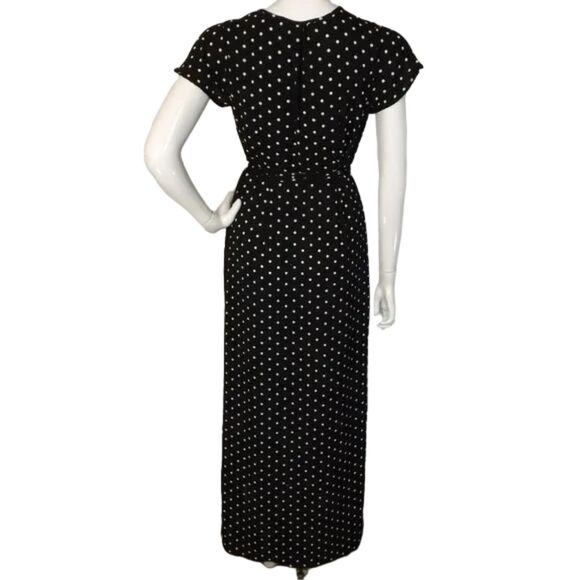 SUPERFOXX Dress, S, True Wrap, Sash belt, Black/White polka dots, Cap Sleeves - Picture 4 of 10
